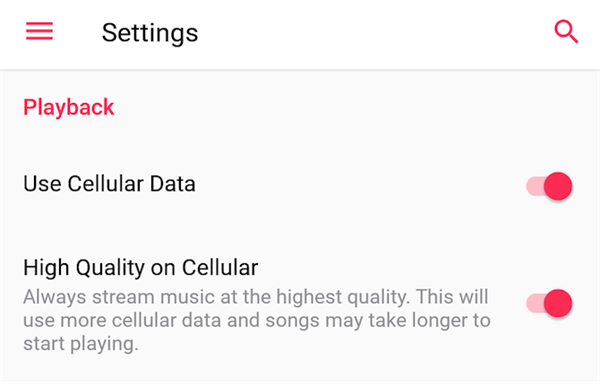 Turn on High Quality on Cellular on Android