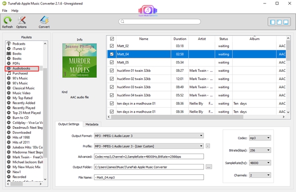 Select Audiobooks You Want to Convert