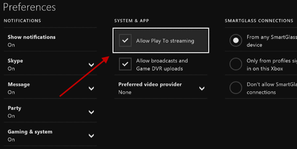 Xbox One Preference