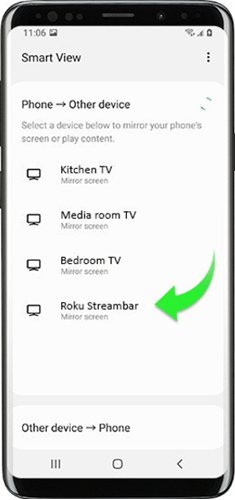 Android Screen Mirror to Roku