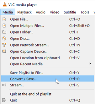 VLC Convert / Save Option