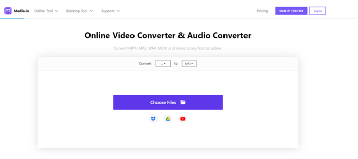 Media.io Convert iTunes to MP3 Online
